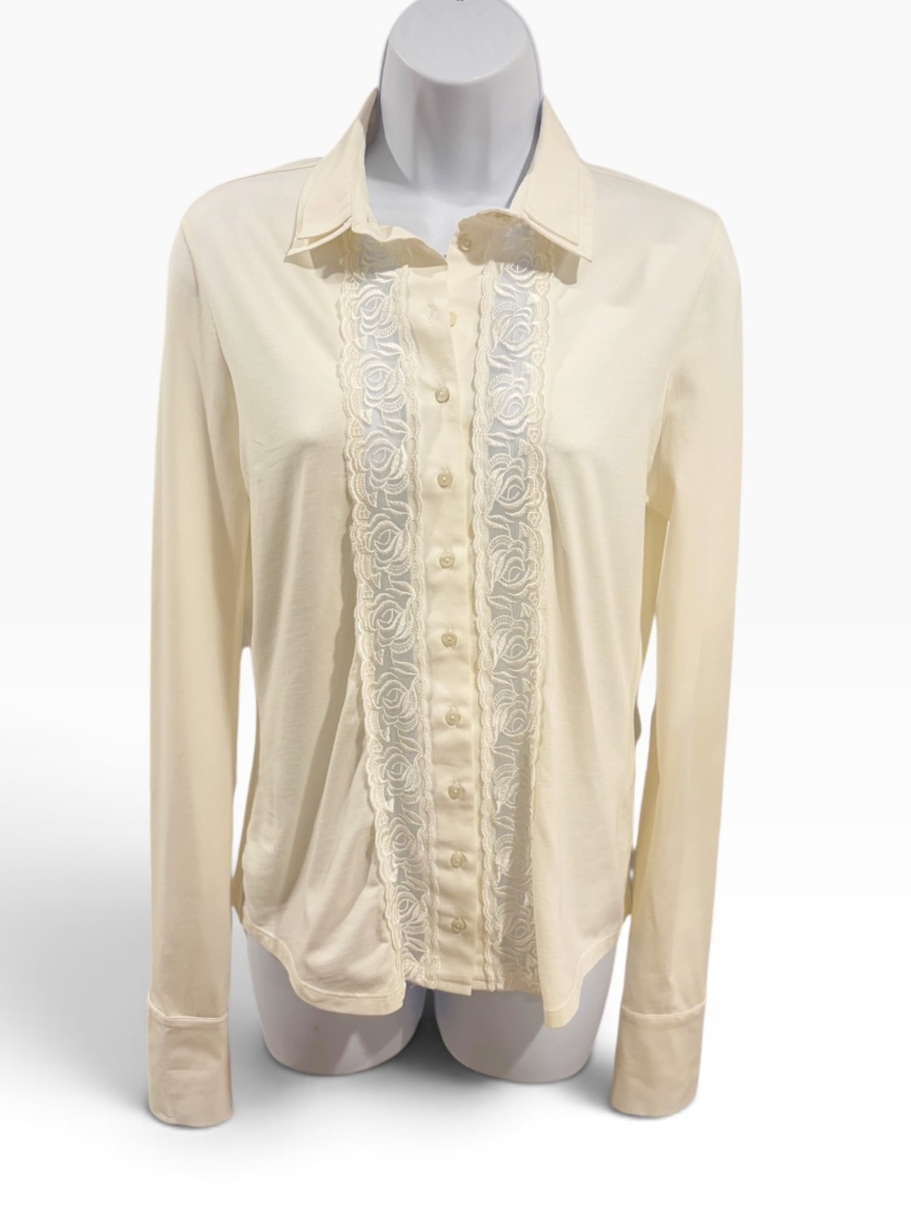 Anne Fontaine Elouisa Stretch Cotton Button Front Shirt size FR40 US8